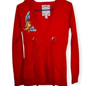 🦋Wild Punch❤🗡 Half Zip Hooded Jacket with Pockets, Size S